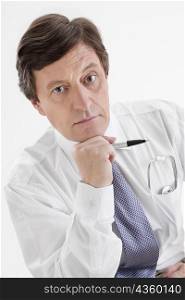 Portrait of a male doctor looking worried