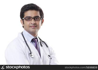 Portrait of a male doctor with a stethoscope around his neck
