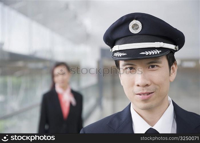 Portrait of a male pilot smiling