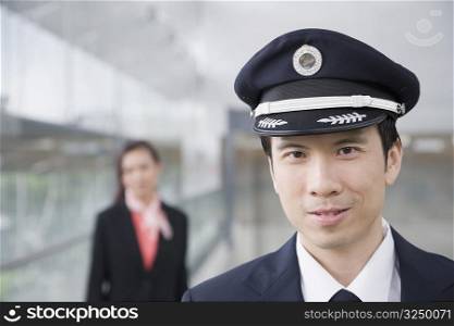 Portrait of a male pilot smiling