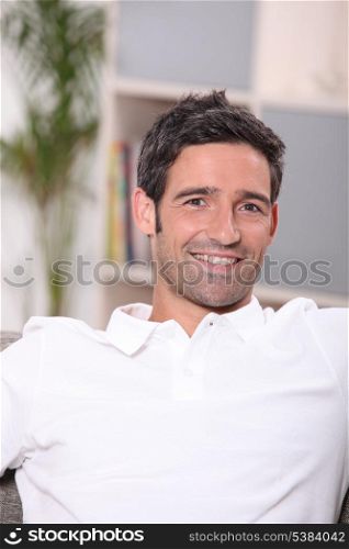 Portrait of a man relaxing at home