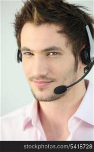Portrait of a man with a headset