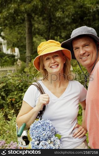 Portrait of a mature couple standing together and smiling