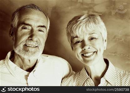 Portrait of a mature man and a senior woman smiling