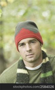 Portrait of a mature man wearing a knit hat