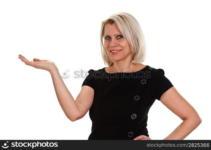 Portrait of a mature woman isolated on white background