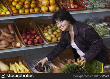 Portrait of a mature woman shopping in a grocery store