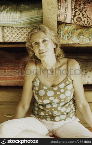 Portrait of a mature woman sitting and smiling