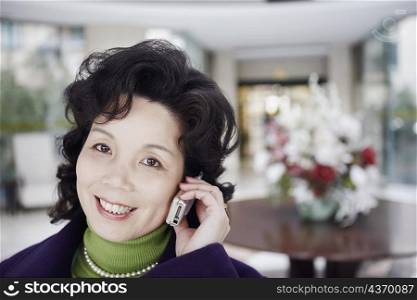Portrait of a mature woman talking on a mobile phone