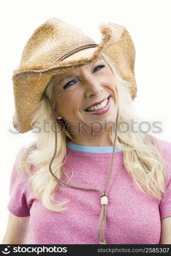 Portrait of a mature woman wearing a sunhat