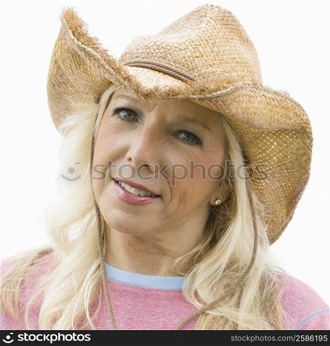 Portrait of a mature woman wearing a sunhat
