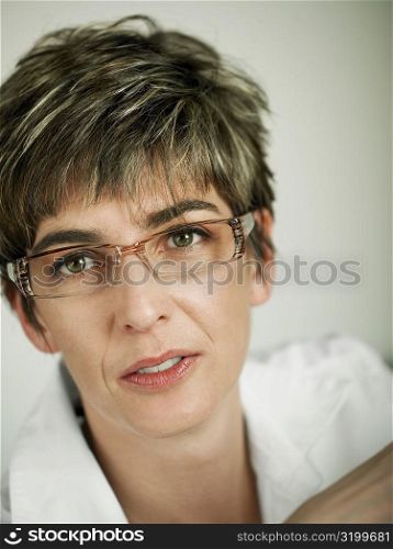 Portrait of a mature woman wearing eyeglasses