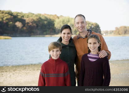 Portrait of a mid adult couple with their two children