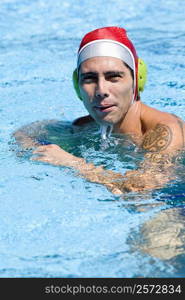 Portrait of a mid adult man in a swimming pool