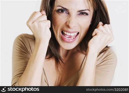 Portrait of a mid adult woman looking frustrated