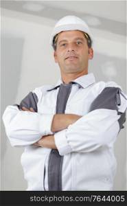 portrait of a middle-aged tradesman in uniform