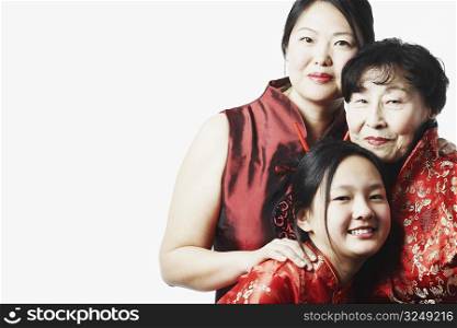 Portrait of a mother with her daughter and granddaughter