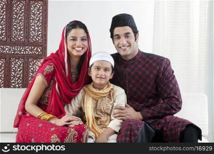 Portrait of a Muslim family