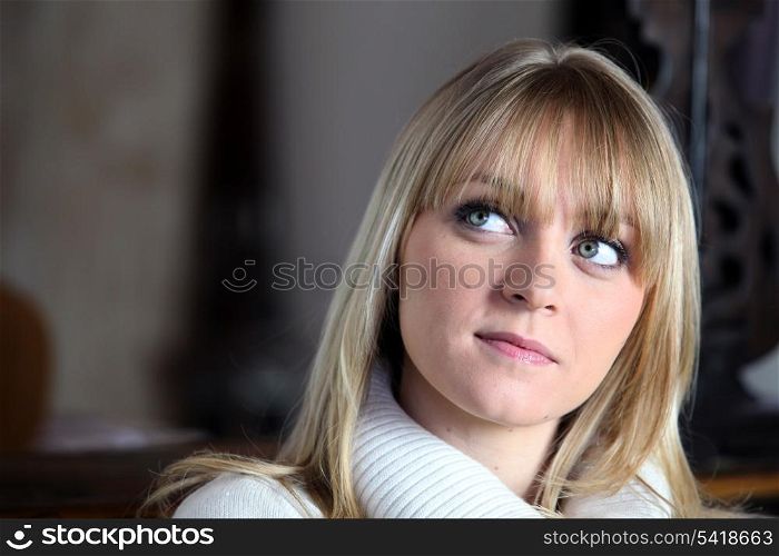 Portrait of a pensive woman