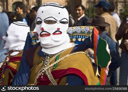 Portrait of a person wearing a traditional costume, Cuzco, Peru