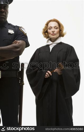 Portrait of a police officer and a judge