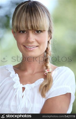 Portrait of a pretty blonde woman