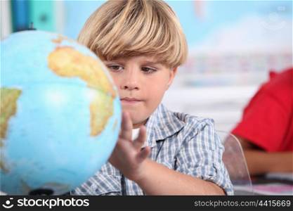 portrait of a pupil with globe