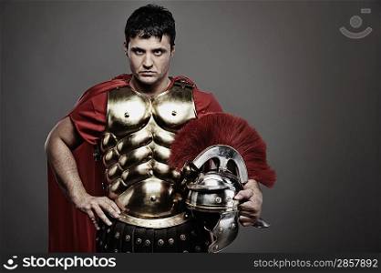 Portrait of a roman legionary soldier