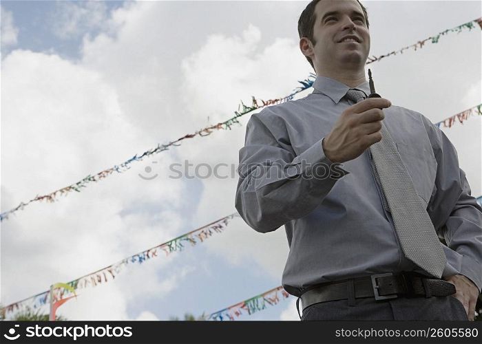 Portrait of a salesman outdoors