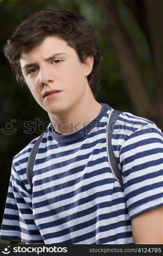 Portrait of a schoolboy looking serious
