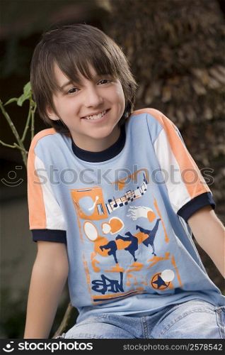 Portrait of a schoolboy smiling
