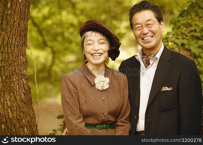 Portrait of a senior man and a mature woman smiling
