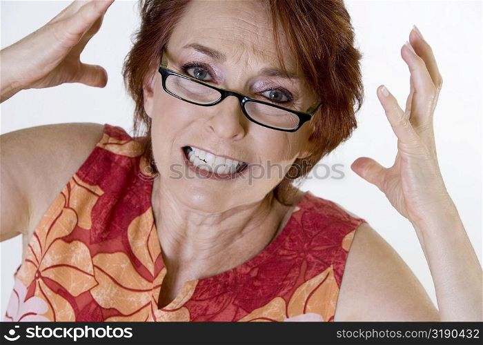 Portrait of a senior woman looking frustrated