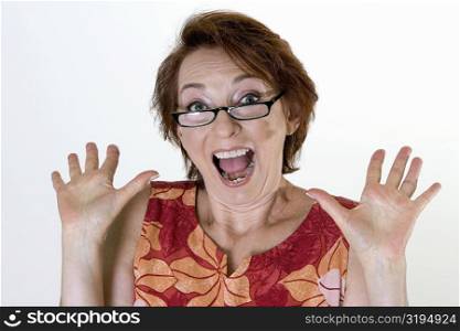 Portrait of a senior woman making a face