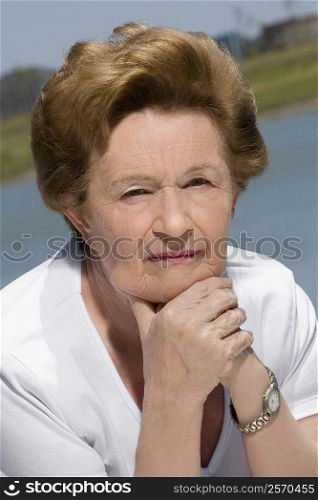 Portrait of a senior woman thinking