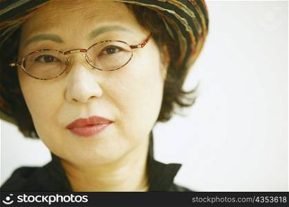 Portrait of a senior woman wearing eyeglasses