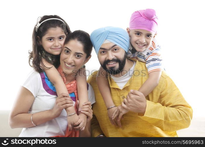 Portrait of a Sikh family