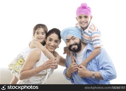 Portrait of a Sikh family