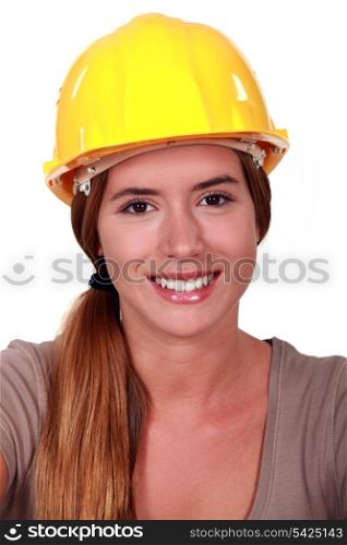 Portrait of a smiling female laborer