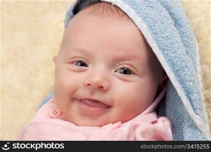 Portrait of a smiling happy beautiful little baby girl