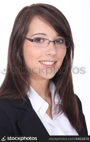 Portrait of a smiling job applicant on white background