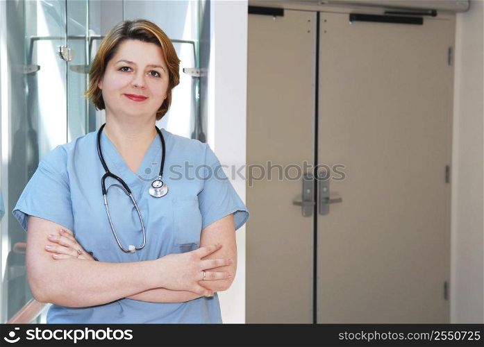 Portrait of a smiling nurse in a hospital