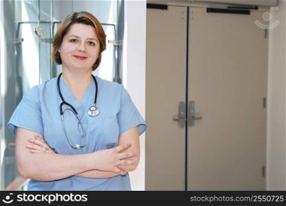 Portrait of a smiling nurse in a hospital