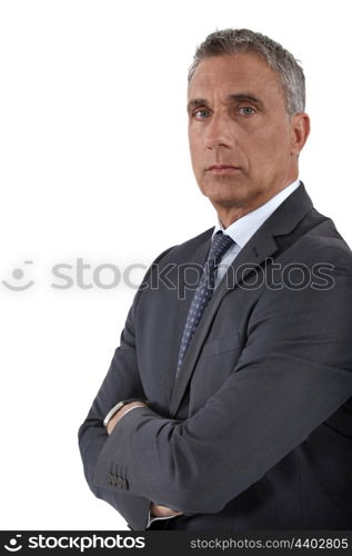 Portrait of a stoic businessman