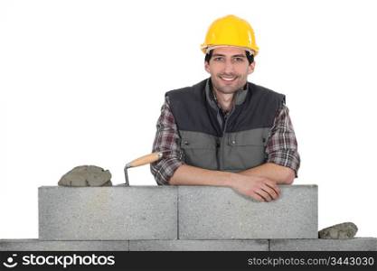 Portrait of a stonemason at work