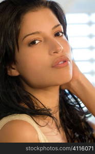 Portrait of a stunningly beautiful Hispanic girl