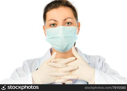 portrait of a surgeon in a sterile protective clothing