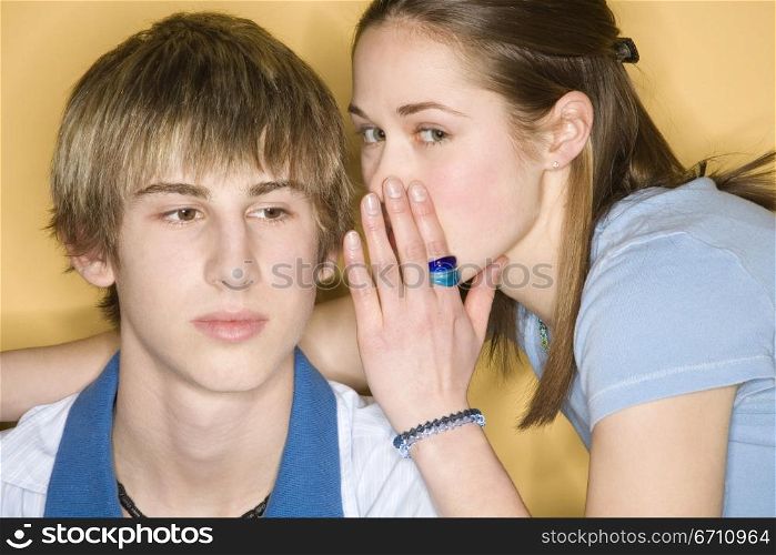 Portrait of a teenage boy and girl