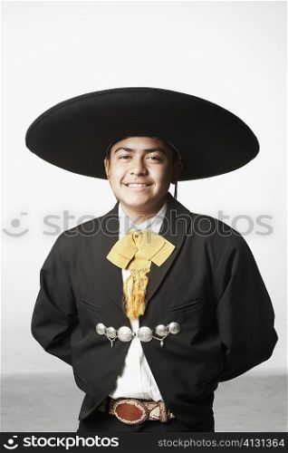 Portrait of a teenage boy in traditional clothing