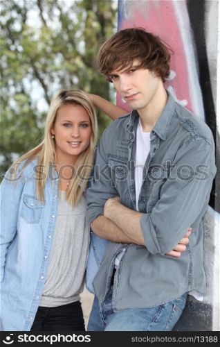 portrait of a teenage couple